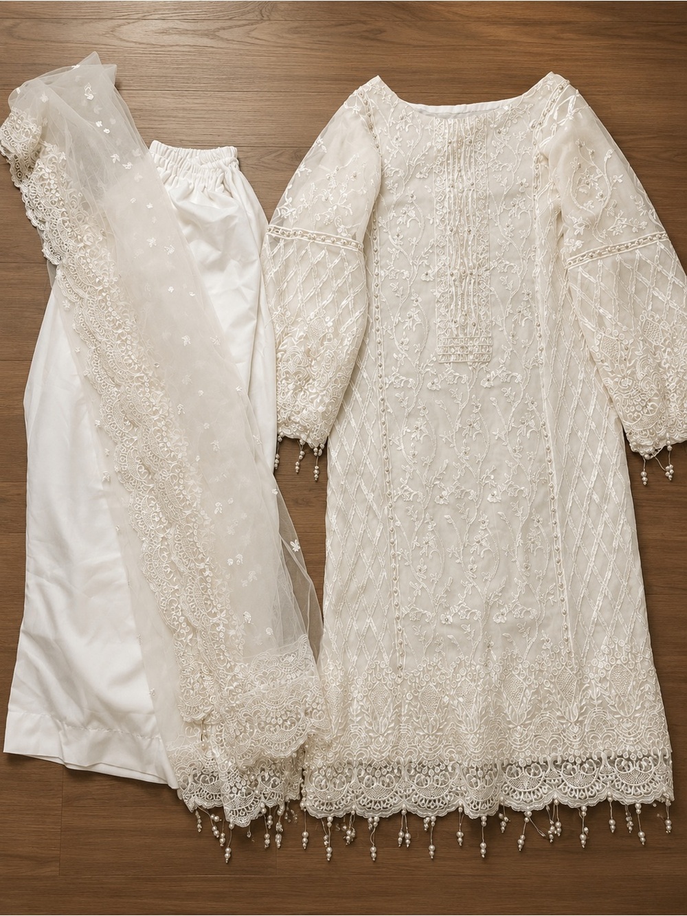 Pakistani/ Indian Embroidered Three-Piece Ethnic Dress Set